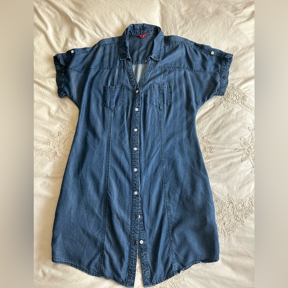 ❤️ Guess Denim Chambray T-Shirt Dress, Large